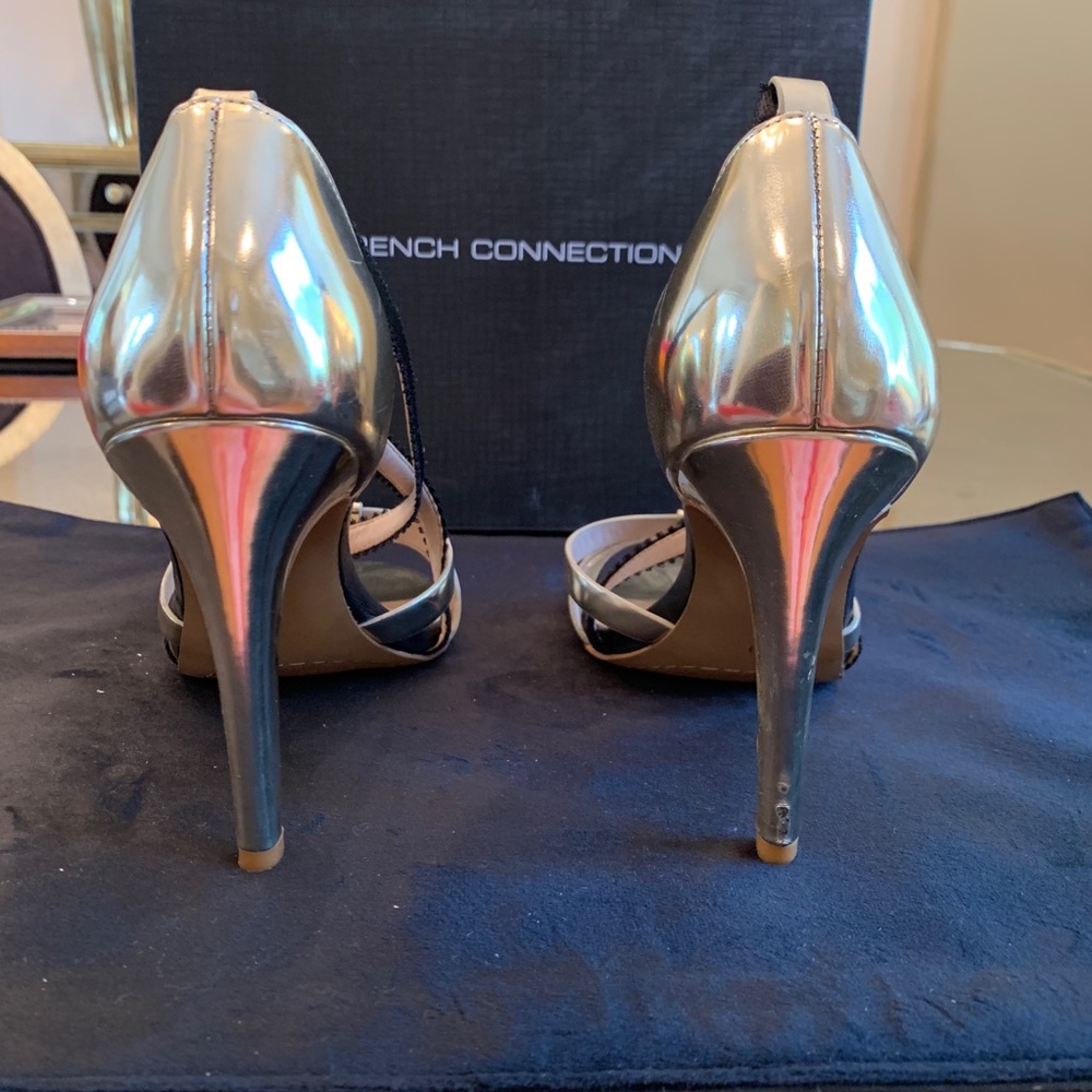 French Connection gold black strappy heel Nava - Picture 4 of 7